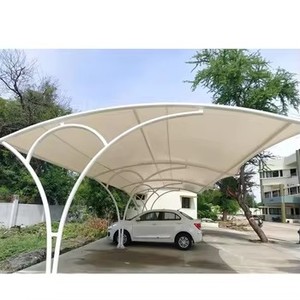 Abri de stationnement automobile moderne à structure membranaire, auvent en PVC pare-soleil, installation facile, auvent préfabriqué tendu - Product Image 4