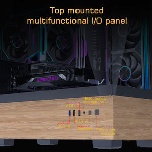 Boîtier <span class=keywords><strong>PC</strong></span> Gaming Full Tower Lovingcool Noir avec Base en Bois et Fenêtre Latérale pour Gamers <span class=keywords><strong>ATX</strong></span>/m-<span class=keywords><strong>ATX</strong></span>/ITX – En Stock - Product Image 4