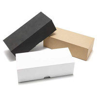 Caja de Regalo de Dos Piezas de Cartón Kraft Negro en Varios Tamaños, Base y Tapa Lisas, Embalaje de Cartón Corrugado Reutilizable y Reciclable para Ropa, Zapatos y Regalos