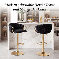 Nouvelle Chaise de Bar Moderne 2026 à Hauteur Réglable en Velours et Éponge pour Salon et Chambre à Coucher – Luxe