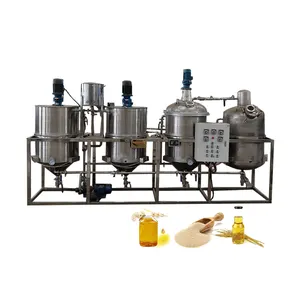 Small scale cooking oil refinery machine line rice bran oil refining equipment plant small edible oil refinery line