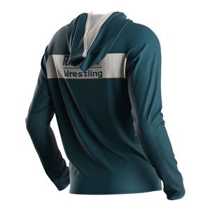 Sudadera con capucha y cremallera personalizada con logo, unisex, informal, para lucha libre, de gran tamaño, con media cremallera - Product Image 4