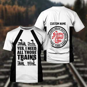 T-shirt imprimé de haute qualité avec le nom personnalisé de la ligne ferroviaire de la côte atlantique, vente chaude, Railspirit - Product Image 3
