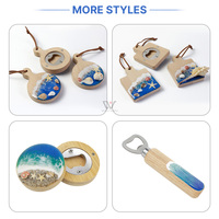 Abridor de Botellas Ecológico de Resina con Forma de Ola Cuadrada Circular, Artesanía para Regalos de Bienvenida, Novedad Promocional para Uso en la Playa