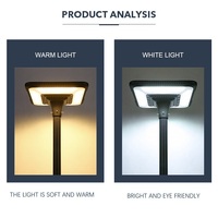 Lampe solaire LED extérieure étanche IP65 pour allée de jardin, alimentée en courant alternatif 80W, en aluminium et PC, pour poteau, BILLION, angle de faisceau 180°