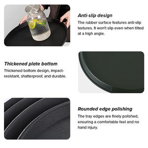 Wholesale Modern <strong>Custom</strong> Shape Unique Plastic Restaurant Food <strong>Serving</strong> Drinks <strong>Tray</strong> for Coffee Shop Party - Product Image 5