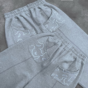 Pantaloni da <span class=keywords><strong>uomo</strong></span> con logo personalizzato all'ingrosso pantaloni della tuta ricamati a gamba larga 100% <span class=keywords><strong>cotone</strong></span> francese Terry <span class=keywords><strong>Jogger</strong></span> da <span class=keywords><strong>uomo</strong></span> - Product Image 3