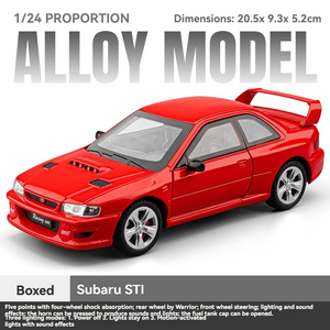 Coche Deportivo de Aleación Fundida a Presión Subaru Impreza WRX STI a Escala 1:24 con Simulación Acústico-Óptica, Ruedas de Retroceso y Movimiento, Regalo para Niños - Product Image 4
