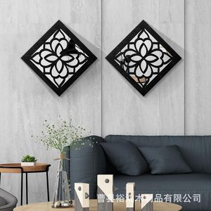 Wooden carved decorative picture <b>frame</b>, suitable for living room and bedroom background <b>wall</b> decoration, 11.8-inch - Product Image 2