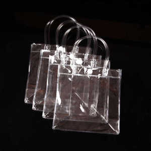 Túi xách nhựa PVC trong suốt tái chế, họa tiết hoa nhựa trong suốt, dùng làm quà cưới, túi mua sắm, túi xách tay cho siêu thị, dùng để đóng gói - Product Image 1