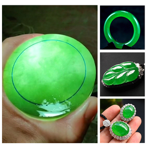 Myanmar Tự Nhiên Jadeite Nguyên Đá Ngọc Bích Bán Rõ Ràng Màu Sắc Băng Sáp Loại Zhengyang Màu Xanh Lá Cây Của Phụ Nữ Quyến Rũ Vòng Đeo Tay Cao cấp - Product Image 2