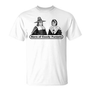 Camiseta LDS Pilgrim Puritans con diseño de Born Of Goody Parents, unisex, de algodón, cuello redondo, manga corta, regalos religiosos para la iglesia - Product Image 1