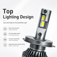Neue 130W 12800LM LED-Scheinwerferbirne H4 H7 H11 H13 9005 9006 6000K 12V Plug & Play Luftfahrt-Aluminium Geräuschloser Lüfter Auto-Lichtset