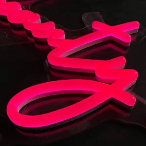 Treo Acrylic bảng hiệu công ty tên thương hiệu tùy chỉnh Led Logo chiếu sáng LED Neon biểu tượng dấu hiệu