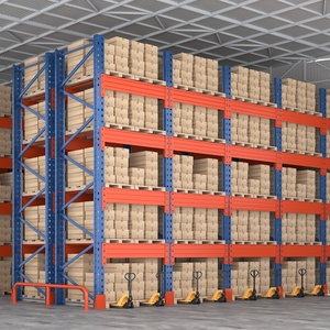 Light Duty 4 Layer Steel Boltless Anti-Rust <b>Storage</b> Rack Adjustable Foldable Mezzanine Shelving Powder Coated Warehouse <b>System</b> - Product Image 2