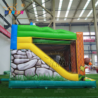 Château gonflable commercial WINSUN en PVC ignifuge et imperméable, facile à installer, sur le thème du parc safari