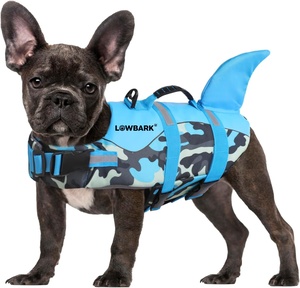 Gilet flottant personnalisé Qiqu <span class=keywords><strong>pour</strong></span> petits chiens moyens et grands avec poignée et réfléchissant, gilet <span class=keywords><strong>de</strong></span> sauvetage <span class=keywords><strong>pour</strong></span> <span class=keywords><strong>chien</strong></span> gilet <span class=keywords><strong>de</strong></span> sauvetage <span class=keywords><strong>pour</strong></span> <span class=keywords><strong>chien</strong></span> requin - Product Image 1