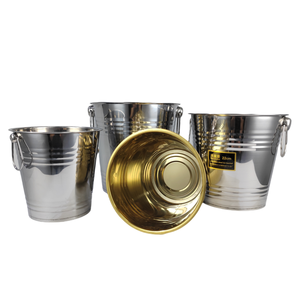 Prezzo a buon mercato all'ingrosso oro argento in acciaio inox secchiello di ghiaccio ghiaccio Champagne birra barile per Bar birra refrigerata - Product Image 2