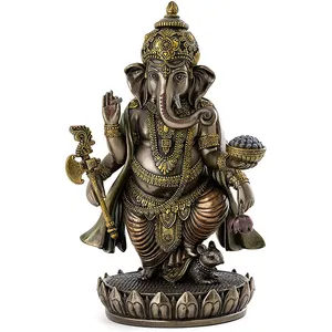 Pasokan pabrik Hindu patung dewa patung India Ganesha patung perunggu tahan lama untuk dijual