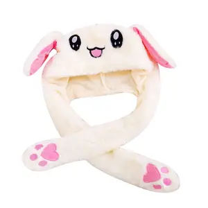 Parlayan ve hareketli tavşan kulaklar hava yastığı kızlar ve çocuk oyuncakları için şapka saç bandı komik hediyeler