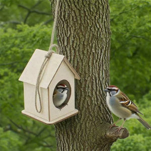 Eco-vriendelijke doe-het-zelf schilderij van multiplex met dierenmotief, handgemaakte houten vogelhuisje, gegraveerd en gesneden wanddecoratie voor thuis. - Product Image 5