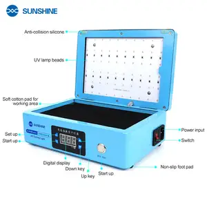 SUNSHINE S-918B Mini UV Curing Light Box High Effect With 60pcs Light No Wrinkless No Blistering to Curved Screens