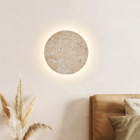 Applique murale en pierre jaune naturelle, style nordique Wabi Sabi, décoration intérieure, éclairage pour salon, chevet, couloir, lampe murale en marbre