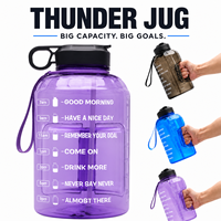 Bouteille d'eau PETG personnalisée avec logo, 1 gallon, avec paille, poignée et marqueur de temps, 128 oz, gourde de sport, fournisseur OEM ODM en gros