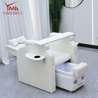 Banc de pédicure électrique inclinable avec bain de pieds, station de manucure, chaises, mobilier et équipement de salon