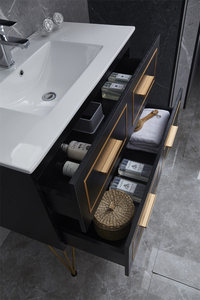 Hotel Furniture Panel <strong>Bathroom</strong> <strong>Cabinet</strong> with Mirror Custom Smart Vanity <strong>Wooden</strong> White Stainless Steel Modern Rectangle Foam Board - Product Image 5