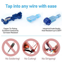 AOLITTEL ALTWJ 240 pièces – Connecteurs rapides de type T sans coupure, rouge, bleu, jaune, bornes de connexion rapide, support 19A-160A 250V