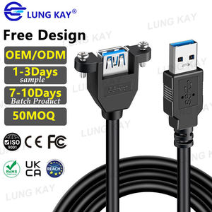 สายต่อขยายแบบข้อต่อ 90 องศา LUNG KAY 2 เมตร ชนิดตัวผู้-ตัวเมีย 3.0 พร้อมสกรู M3 สำหรับติดตั้งบนแผงด้านหน้า รองรับความเร็ว 5Gbps - Product Image 2
