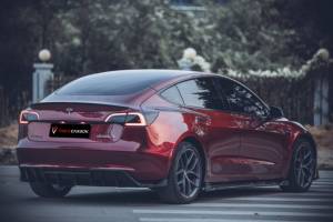 Difusor de Parachoques Trasero de Fibra de Carbono Seca 100% Marca TAKD, Tejido 3K, Color Negro Carbón, Ligero, Alta Resistencia, para TESLA Modelo 2021-2023 - Product Image 4