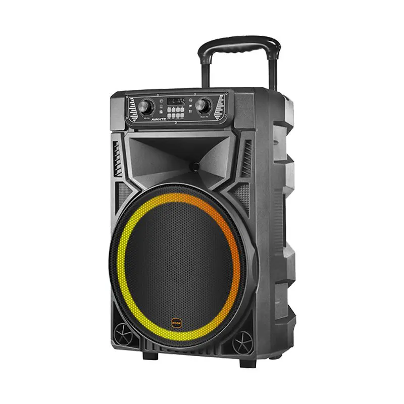 Fabricante de KODA altavoces portátiles HiFi de 15 pulgadas inalámbrico Bluetooth al aire libre DJ bajo fiesta Karaoke plástico carro altavoz