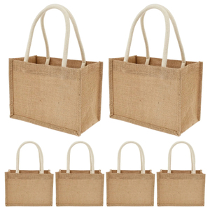 Sacs <span class=keywords><strong>de</strong></span> <span class=keywords><strong>plage</strong></span> miniatures en toile <span class=keywords><strong>de</strong></span> jute avec logo personnalisé, avec poignées, portables, réutilisables, <span class=keywords><strong>petit</strong></span> <span class=keywords><strong>sac</strong></span> fourre-tout en jute pour le shopping - Product Image 1