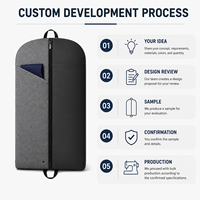 Sacs de transport pliables personnalisés avec logo imprimé, à soufflets, anti-poussière et anti-humidité, pour costumes et vêtements, avec poche zippée