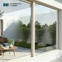 Fenêtres à cadre en bois résistant aux intempéries avec châssis coulissant et verre de sécurité double vitrage pour les zones côtières et tropicales