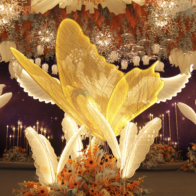 Giant LED Light-Up Butterflies Wings with Detachable Design Warm Yellow Warm White Blue for Wedding Reunion Party Christmas