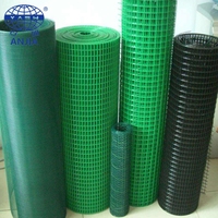 Rollo de Malla de Alambre Soldada Recubierta de PVC Verde de 1/2 Pulgada, Malla de Alambre de PVC para Cercas