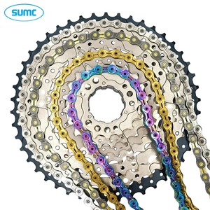 <span class=keywords><strong>Cadena</strong></span> de bicicleta de 9 velocidades SUMC, plata, oro, medio/hueco completo, ultraligera, 116L, 9 s, <span class=keywords><strong>9V</strong></span>, piezas de cadenas de bicicleta de carretera de montaña para Shimano Sram - Product Image 4