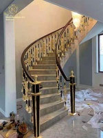 MEIXI Nouveau Design Luxe Léger en Alliage d'Aluminium, Main Courante d'Escalier DIY Courbe Rotative, Résistante à la Rouille, Style Chinois pour Maison et Villa