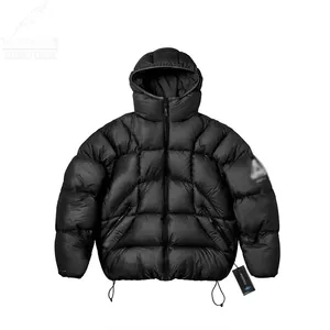 Yufan Custom Zwart Puffer Donsjack Met Donzen Gewatteerd Donsjack Winterjack Heren