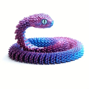 3D Printed 11.8in Viper Night <b>Light</b> Creative <b>Rainbow</b> Craft Ornament Handmade Kids' Animal Joint Activity Model Plastic Gift - Product Image 1
