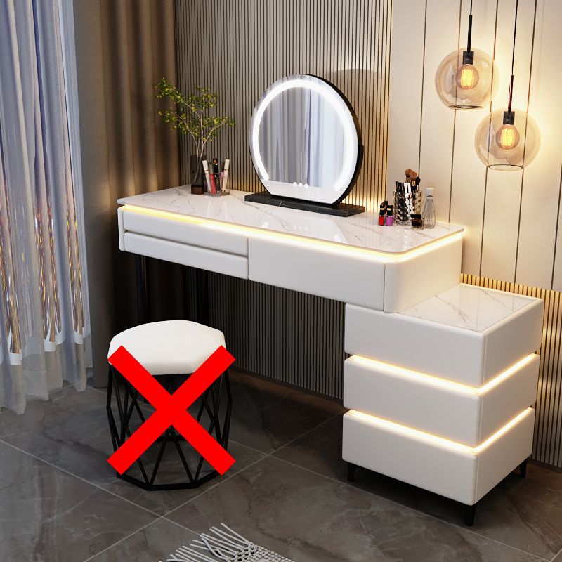 100cm White Table/Cabinet Mirror [No Stool Required]