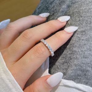 Dylam Charm High <b>Top</b> Jewelry S925 <b>Silver</b> Eternity Band D VVS1 Moissanite Stones Women Lady Bridal Promise Engagement Ring Rings - Product Image 4