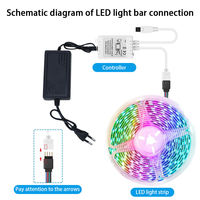Bande LED flexible RGB SMD 5050 5M DC 12V pour la décoration de la maison, des fêtes, de la chambre et du rétroéclairage de télévision