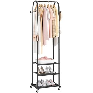 Nhiệm vụ nặng nề quần áo Rack với bánh xe, may mặc hiện đại Rack với 3 kệ kim loại, 71.8inch hiển thị Rack cho treo quần áo - Product Image 1
