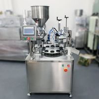 Hone Semi Auto loción pasta cosmética tubo de plástico relleno semiautomático tubo suave llenado y máquina de sellado térmico ultrasónico