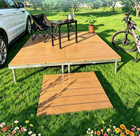 Système de terrasse modulaire en WPC à emboîtement, réglable en hauteur, aspect bois, 100x100cm, pour cour