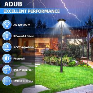 ETL Listado 60W LED Post Top Garden Light AC Power Iluminación exterior Dusk Dawn LED Post 3000K 4000K 5000K Opciones IP65 Aluminio - Product Image 2